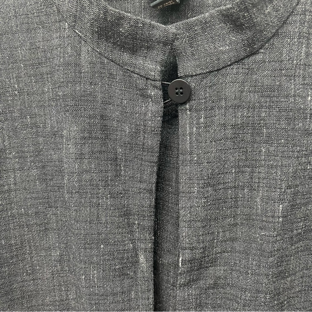 Eileen Fisher Gray Cardigan Coat Linen Blend Size XL - Picture 5 of 5